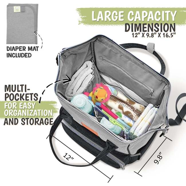 Original Diaper Backpack, Graphite - Carriers - 3