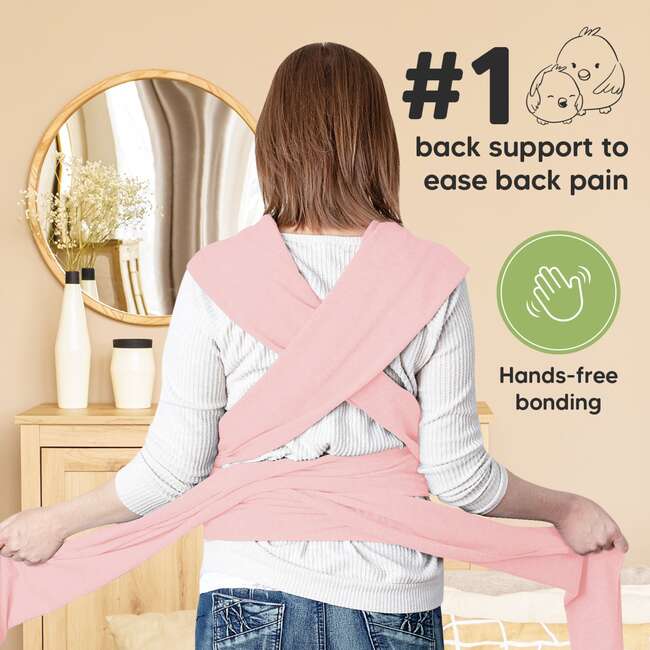 Baby Wrap Carrier, Dusty Pink - Carriers - 5