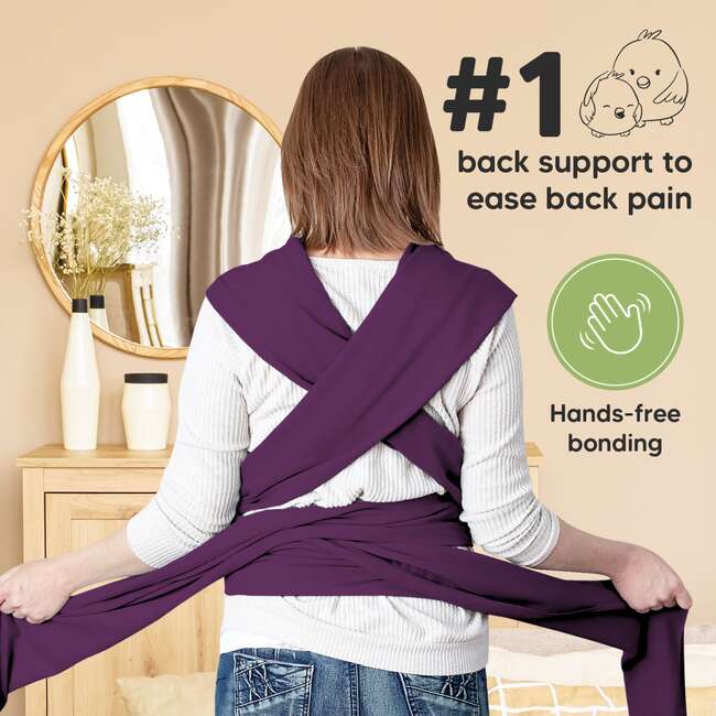 Baby Wrap Carrier, Royal Purple - Carriers - 5