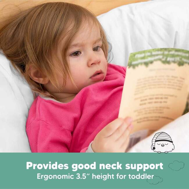 Jumbo Toddler Pillow with Pillowcase, Soft White - Nursing Pillows - 5