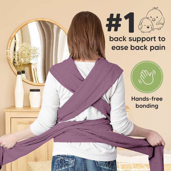 Baby Wrap Carrier, Dark Mauve - Carriers - 5