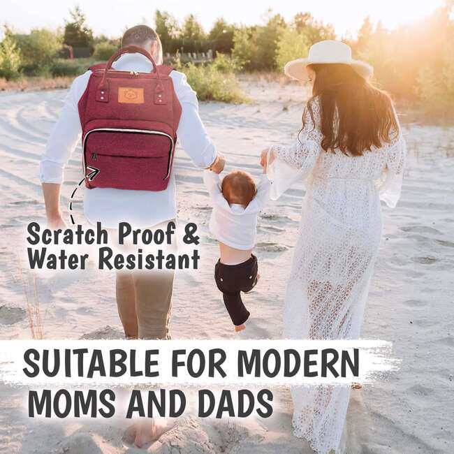 Original Diaper Backpack, Wine Red - Carriers - 6