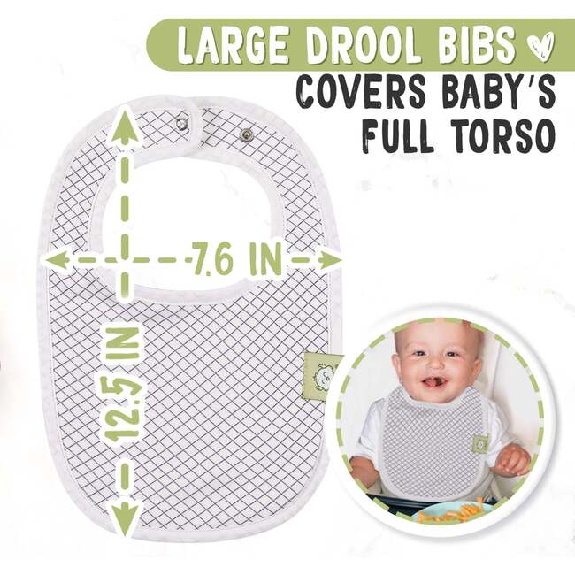 8-Pack Urban Drool Bibs, Azure