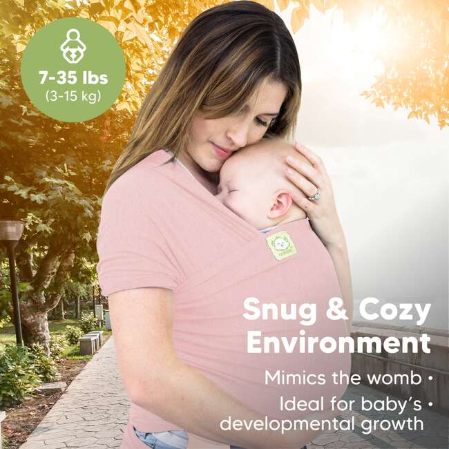 Baby Wrap Carrier, Dusty Pink - Carriers - 6
