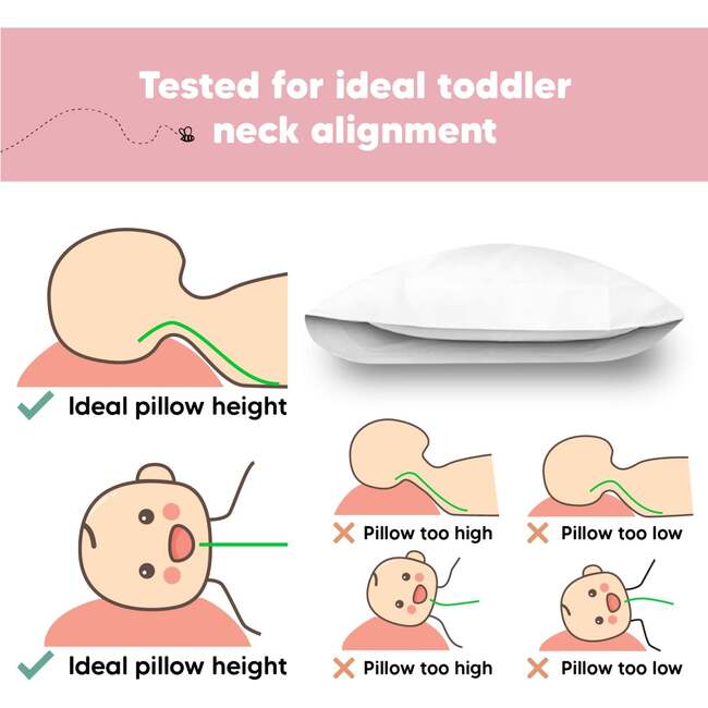 Jumbo Toddler Pillow with Pillowcase, Soft White - Nursing Pillows - 6