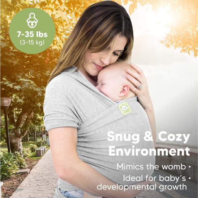 Baby Wrap Carrier, Light Heather - Carriers - 6