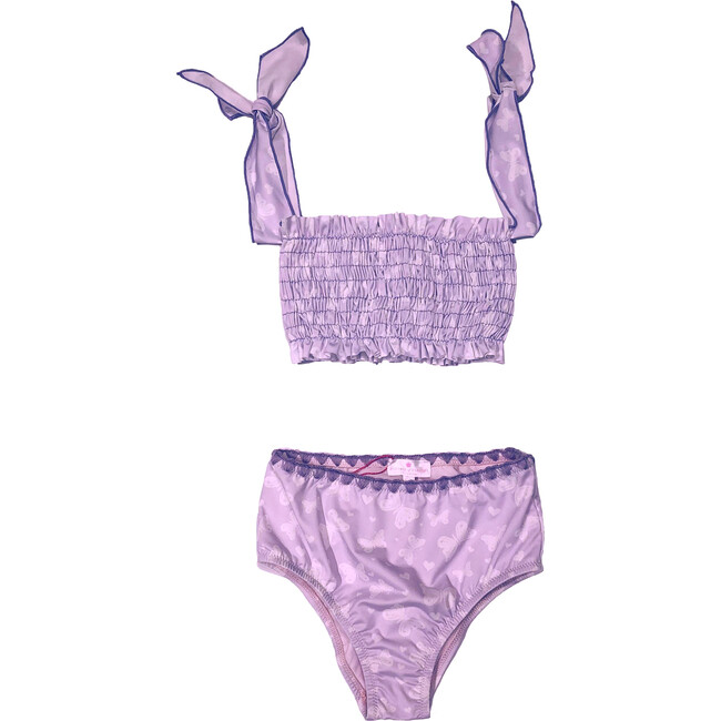 Minnie High Waist Bikini, Lilac Butterflies