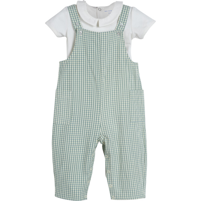 Baby Mattias Overall & Bodysuit Set, Sage Gingham - Mixed Apparel Set - 1