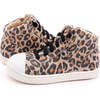 Leopard High Top Sneakers, Beige - Sneakers - 1 - thumbnail