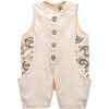 Paisley Trim Bodysuit, Beige - Rompers - 1 - thumbnail