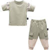 Paisley Trim Outfit, Khaki - Mixed Apparel Set - 1 - thumbnail