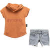 Logo Hooded Outfit, Cinnamon - Mixed Apparel Set - 1 - thumbnail