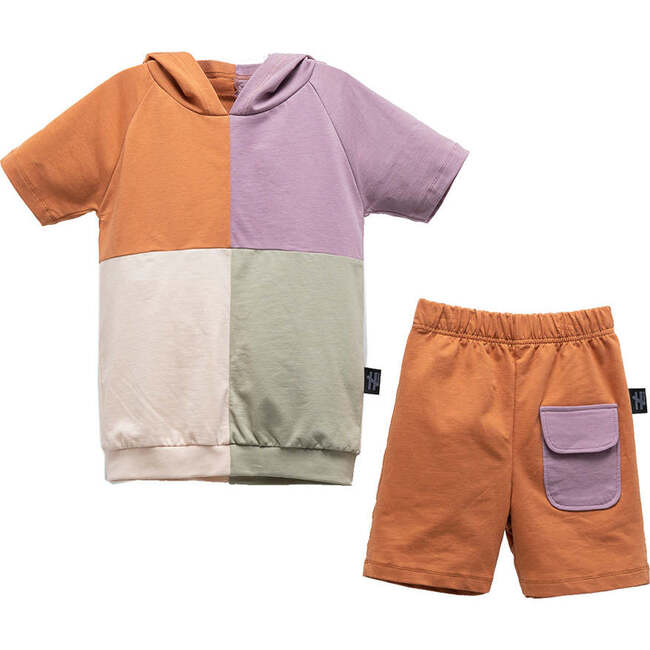 Hooded Colorblock Outfit, Multicolor