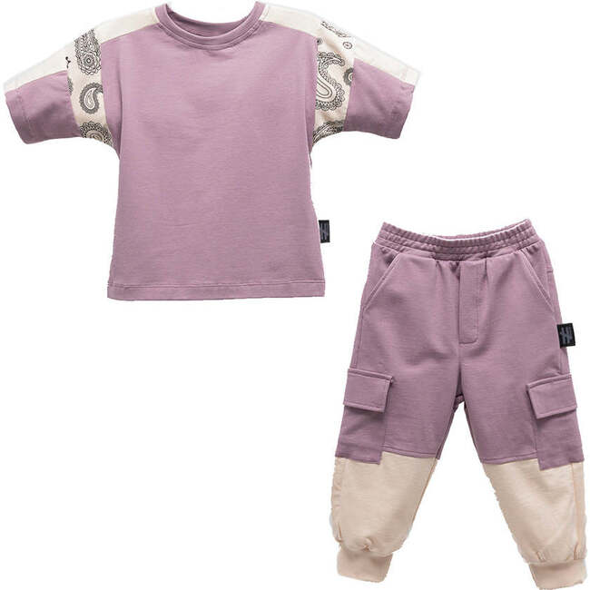 Paisley Trim Outfit, Purple - Mixed Apparel Set - 1