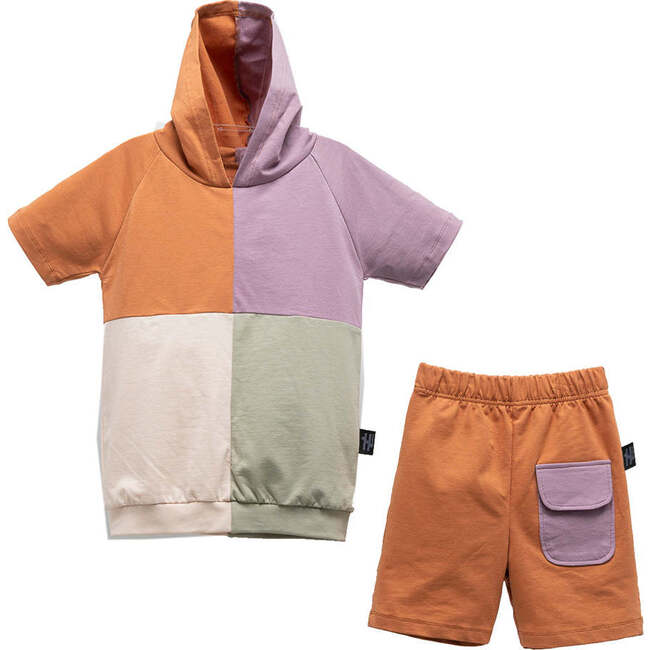 Hooded Colorblock Outfit, Multicolor