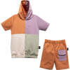 Hooded Colorblock Outfit, Multicolor - Mixed Apparel Set - 2 - thumbnail