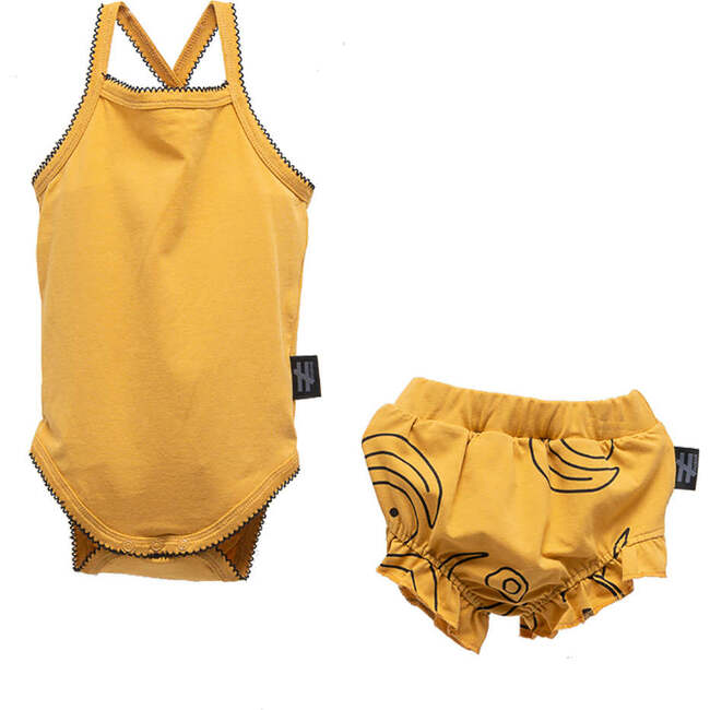 Frill Bodysuit Outfit, Mustard