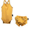 Frill Bodysuit Outfit, Mustard - Onesies - 1 - thumbnail