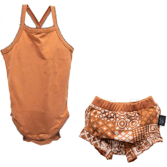 Frill Bodysuit Outfit, Cinnamon