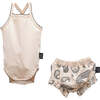 Frill Bodysuit Outfit, Beige - Onesies - 1 - thumbnail