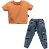 Denim Outfit, Cinnamon - Mixed Apparel Set - 1 - thumbnail