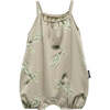 Crane Print Bodysuit, Khaki - Onesies - 1 - thumbnail