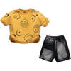 Crescent Denim Outfit, Mustard - Mixed Apparel Set - 1 - thumbnail
