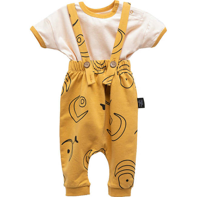 Crescent Overalls Outfit, Mustard