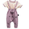 Dandelions Overalls Outfit, Purple - Mixed Apparel Set - 1 - thumbnail