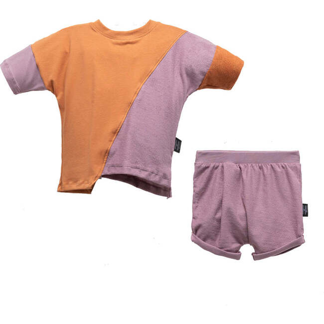 Cross Stripe Outfit, Purple - Mixed Apparel Set - 1