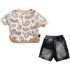 Paisley Denim Outfit, Beige - Mixed Apparel Set - 1 - thumbnail