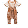 Mosaic Overalls Outfit, Cinnamon - Mixed Apparel Set - 1 - thumbnail