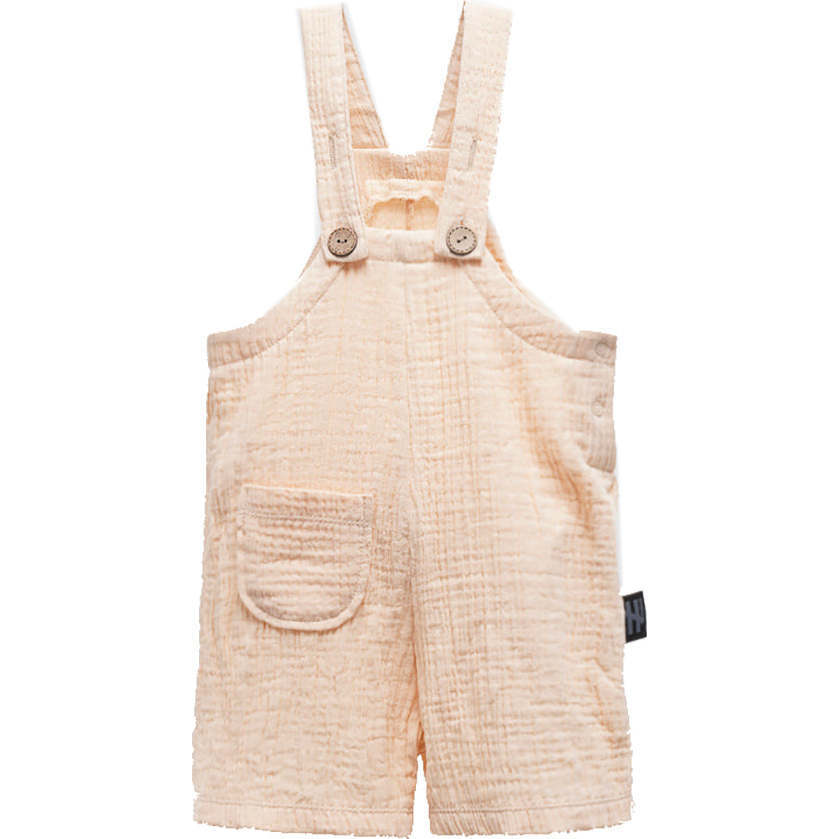 Buttoned Romper, Beige - Rompers - 1
