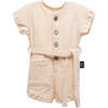 Buttoned Jumpsuit, Beige - Rompers - 1 - thumbnail