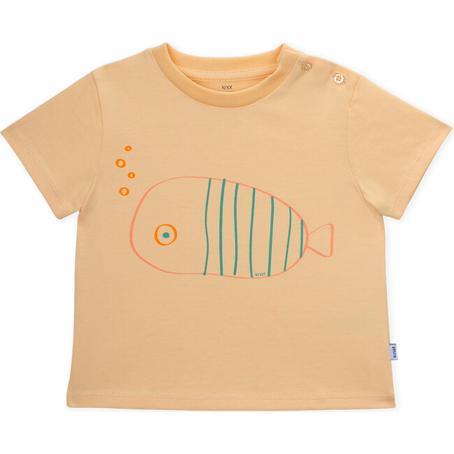 T-Shirt Short Sleeve Baby Organic Cotton, Harlequin Turkfish