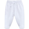 Trousers Newborn Organic Cotton, Anemone Flower White Green - Pants - 1 - thumbnail