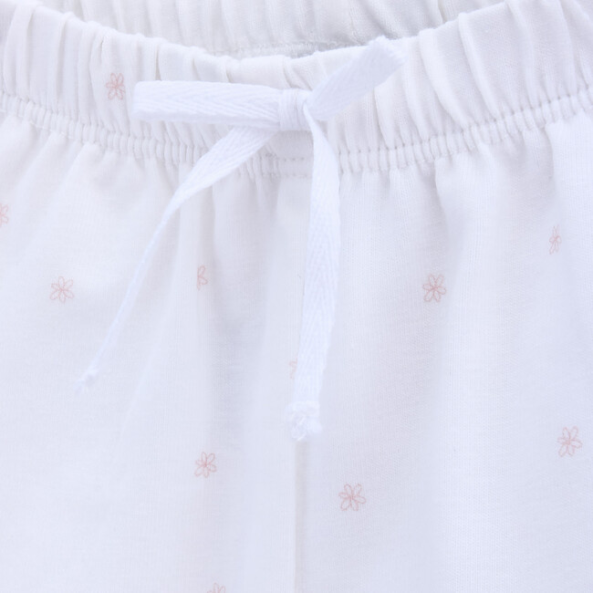 Trousers Newborn Organic Cotton, Anemone Flower White Pink - Pants - 2