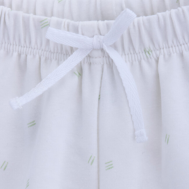 Trousers Newborn Organic Cotton, Anemone Flower White Green - Pants - 2