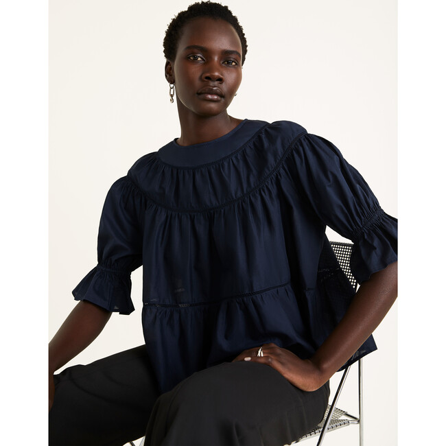 Women's Sol Blouse, Navy - Blouses - 3