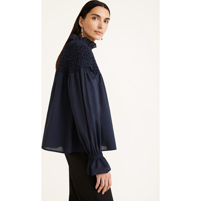 Women's Majorelle Blouse, Navy - Blouses - 4