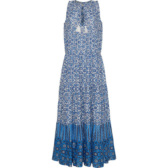 Women's Grace Dress, Spanish Tile Blue - Dresses - 1