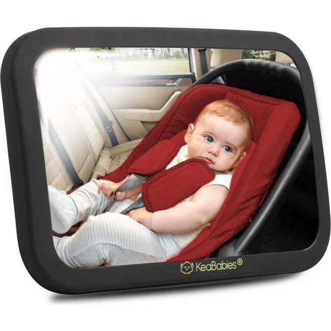 Baby Car Seat Mirror, Large, Matte Black - Car Seat Accessories - 1