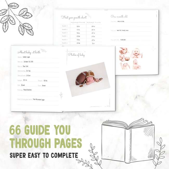 SKETCH Baby First Years Memory Book, Alpine White - Books - 3