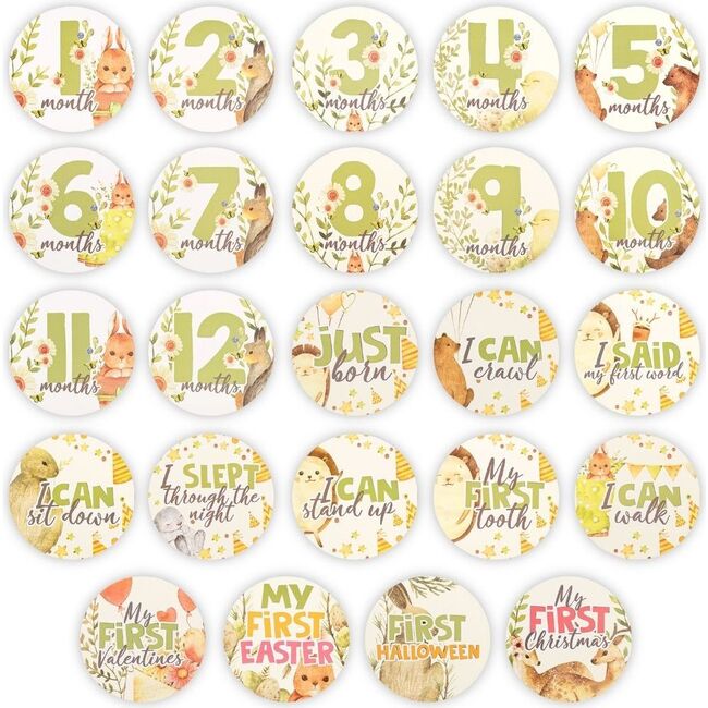24 Baby Milestone Stickers