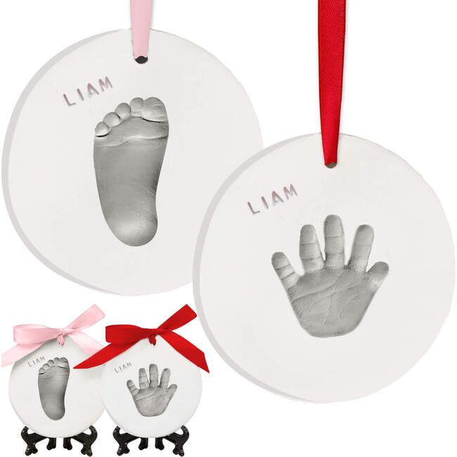 CHERISH Baby Handprint Keepsake Ornament, Silver Paint