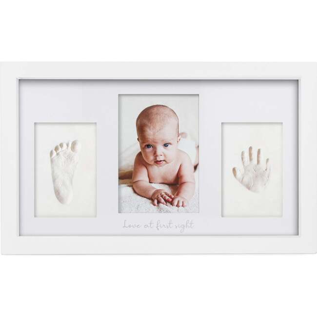 Baby Handprint & Footprint Keepsake Duo Frame, Alpine White - Playmats - 1