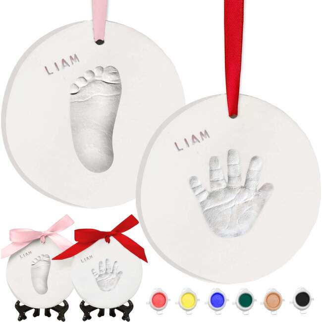 CHERISH Baby Handprint Keepsake Ornament, Multi-Colored Paint