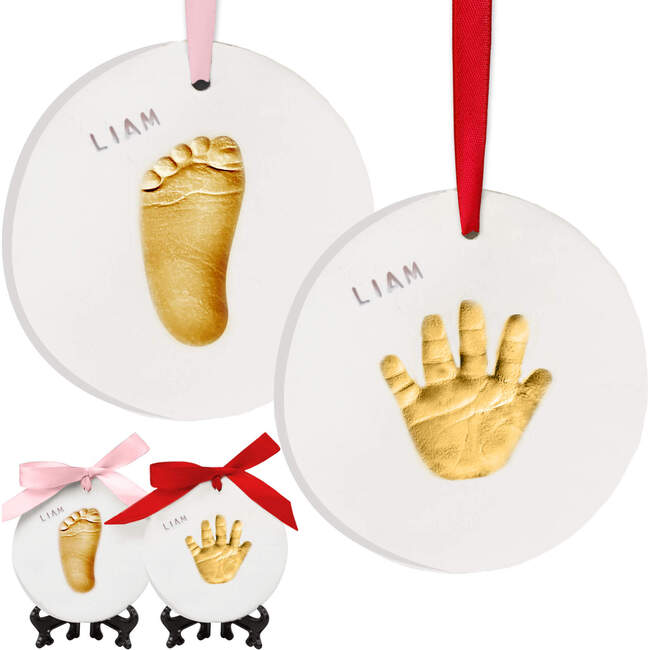 CHERISH Baby Handprint Keepsake Ornament, Gold Paint