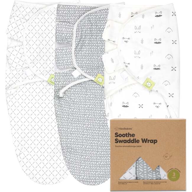 3-Pack SOOTHE Swaddle Wraps, Nordic, Large