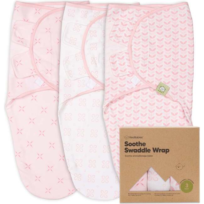 3-Pack SOOTHE Swaddle Wraps, Blossom